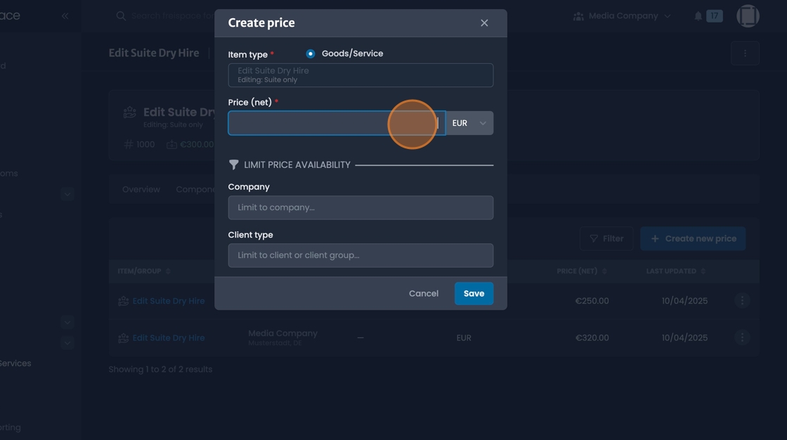 Price and currency adjustment fields for client-specific pricing