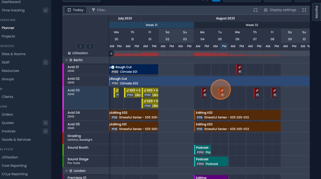 Icon reference for booking management interface navigation