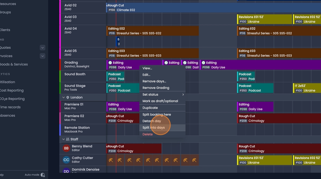 Split into days feature to convert booking into individual daily bookings