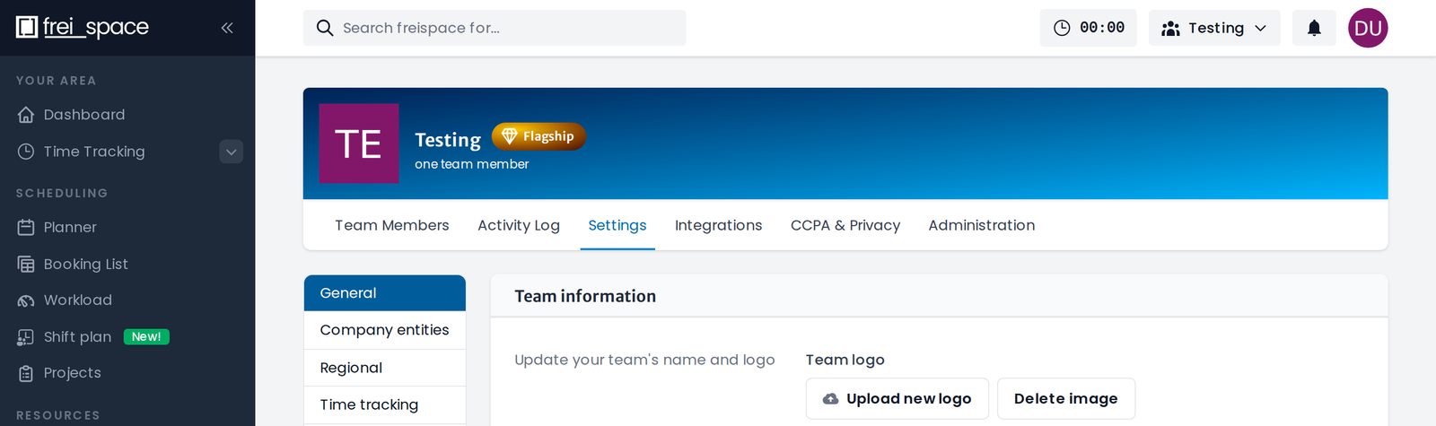 Team settings