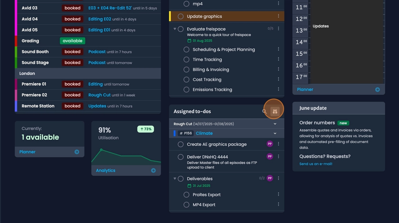 Task settings options for hiding completed tasks and collapsing subtasks